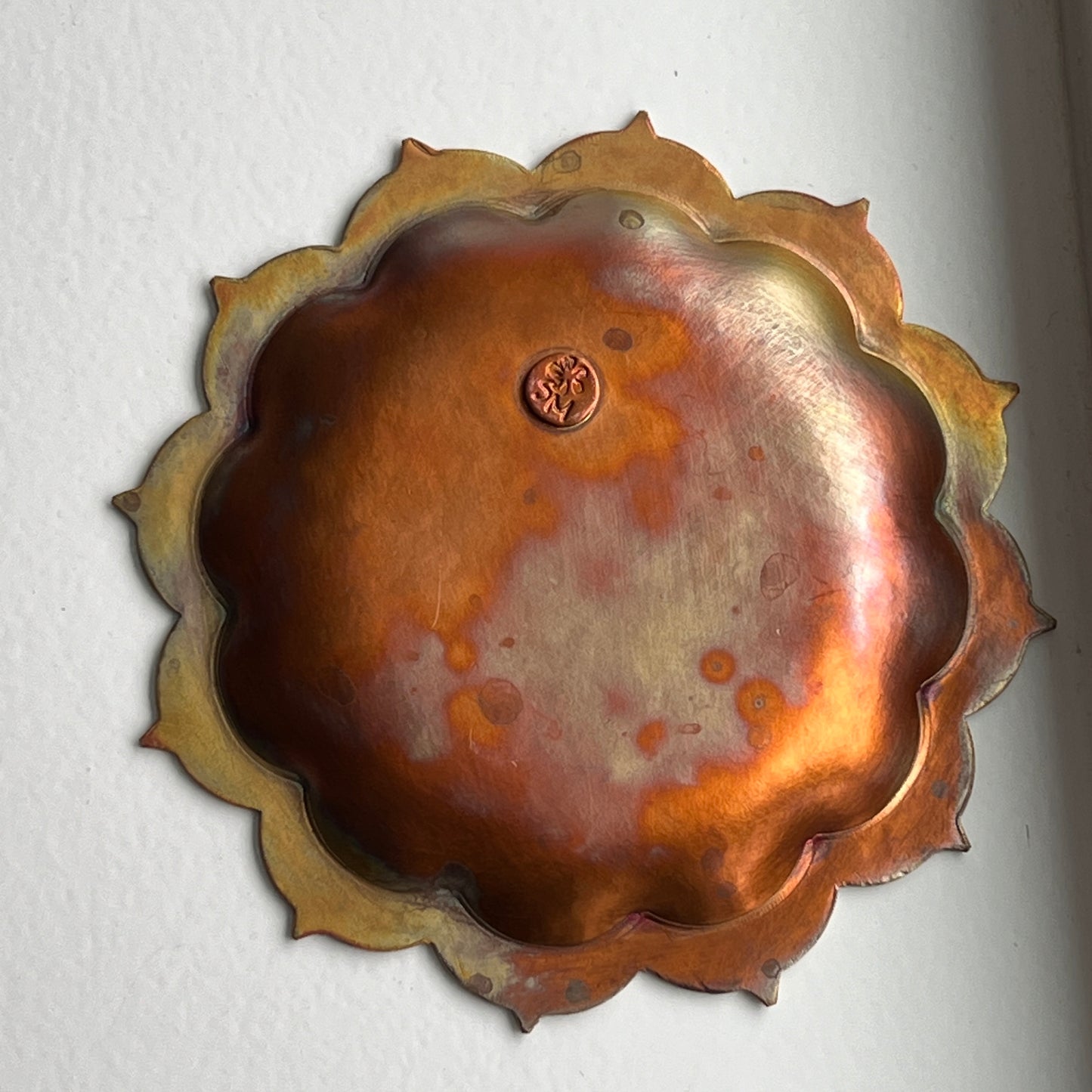 Copper Mandala Trinket Dish with Bee Design