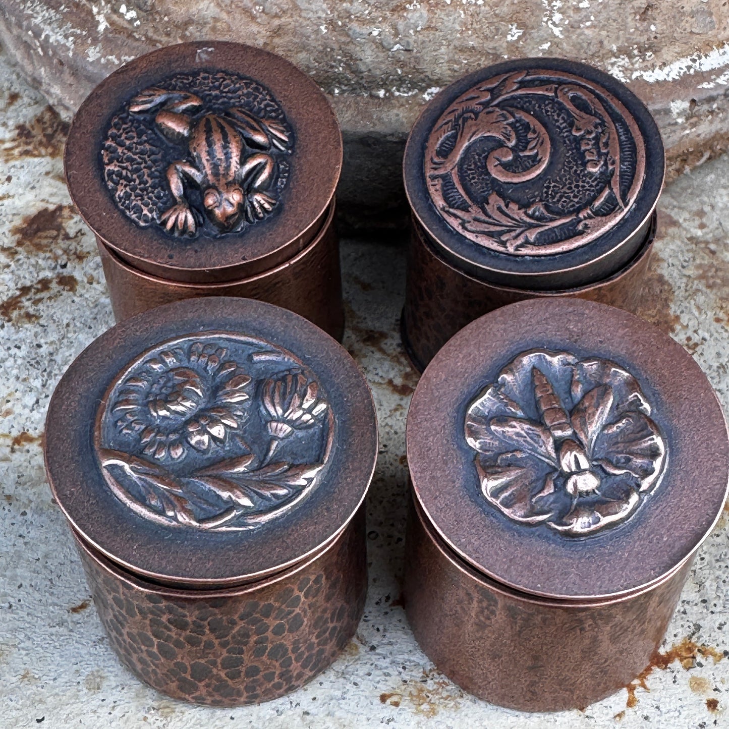 Copper Trinket Box With Bee Lid, Proposal Box