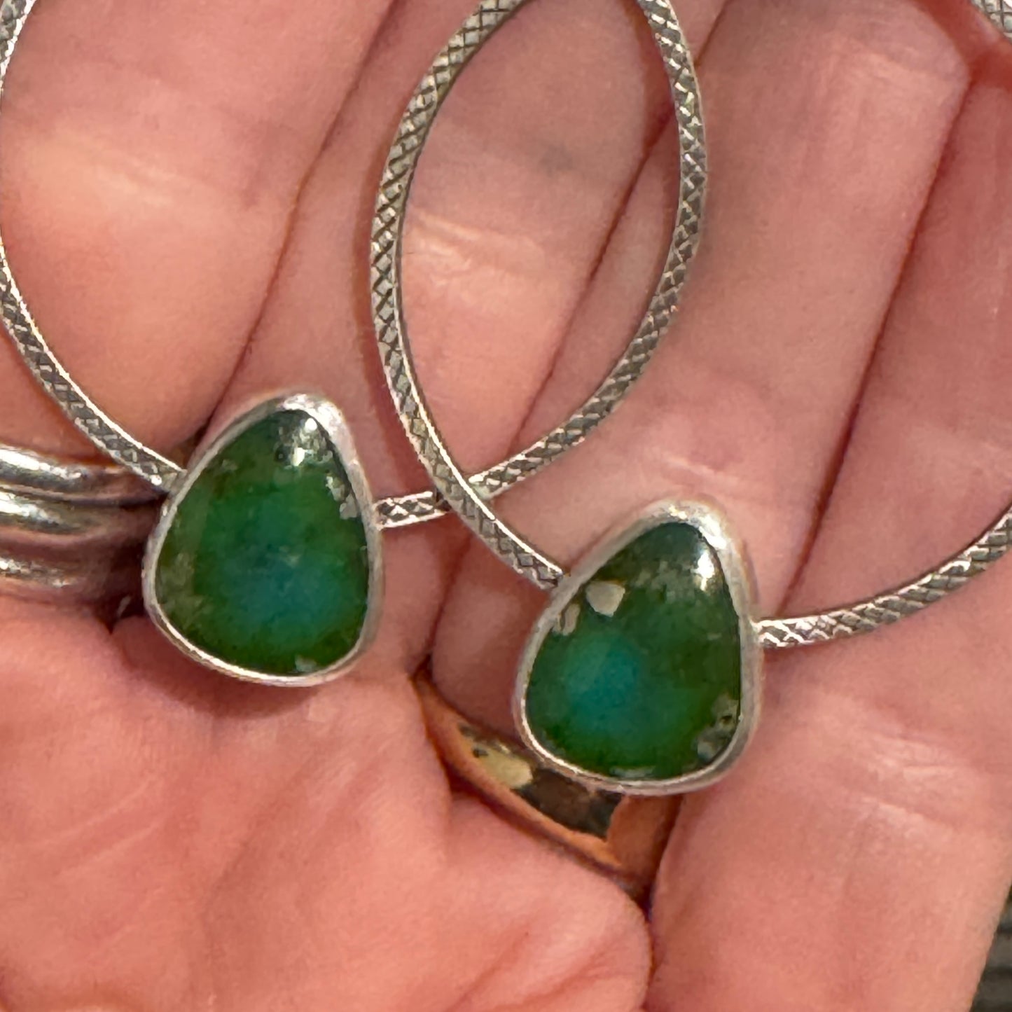 Sonoran Gold Turquoise Hoop Earrings