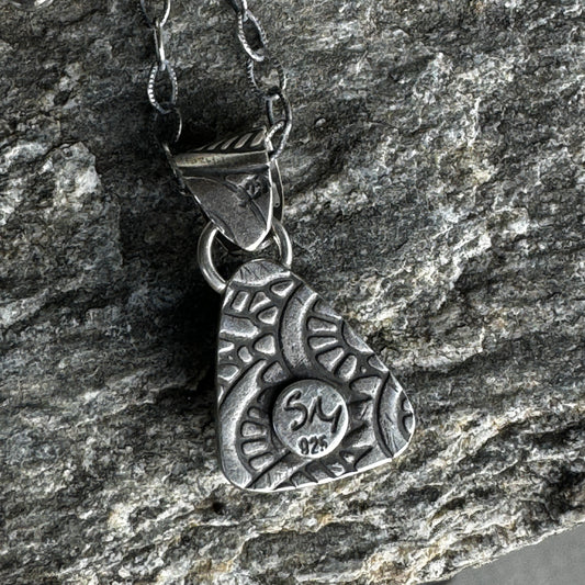 Baja Turquoise Drop Necklace on Patterned Sterling Silver