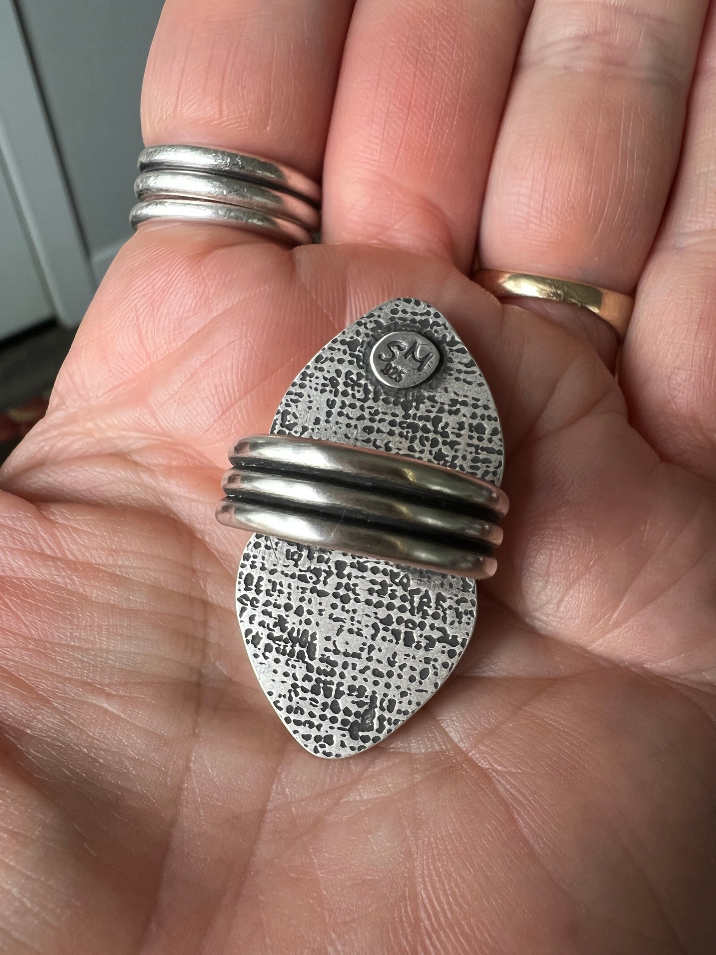 White Buffalo Two Stone Ring Size 9