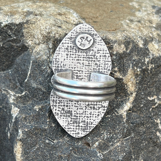White Buffalo Two Stone Ring Size 9