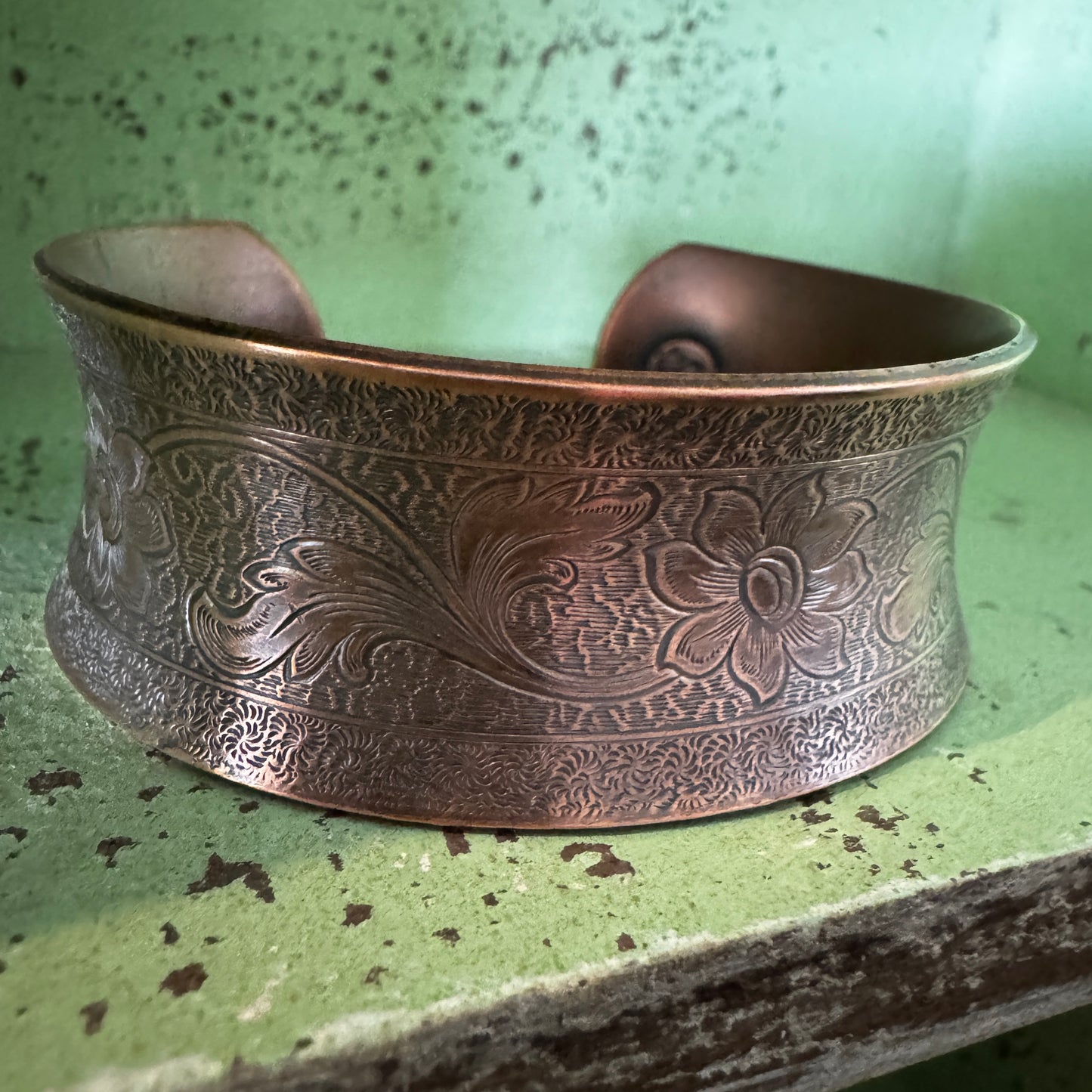 Wide Copper Cuff Bracelet, Anticlastic