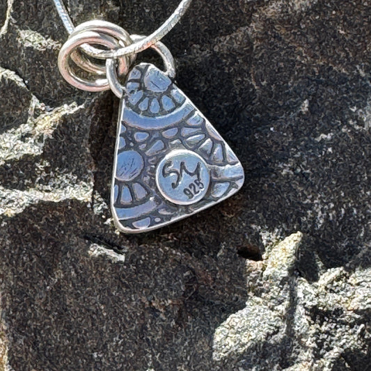 Baja Turquoise Triangle Necklace, Sterling Silver