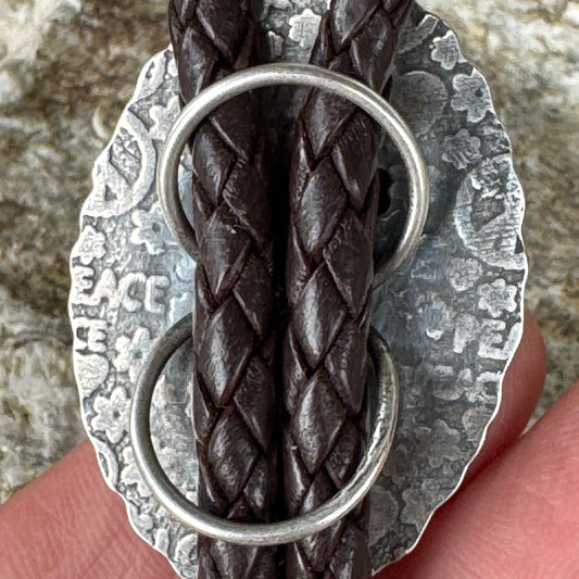 Pink Queen Conch Shell Concho Style Bolo Tie Necklace