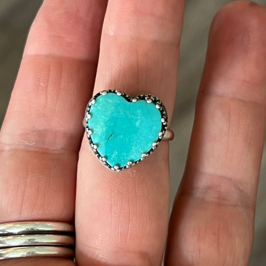 Kingman Turquoise Heart Ring