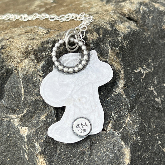 Floral Cowgirl Boot Necklace with Sunflower, Southwest Boho