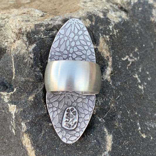 High Grade Number 8 Turquoise Ring, Wide Band Size 7 US