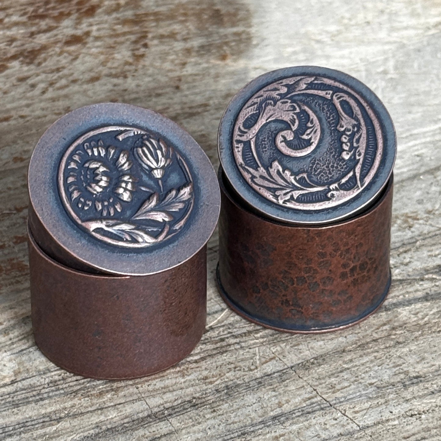 Solid Floral Copper Box With Lid, Proposal Box