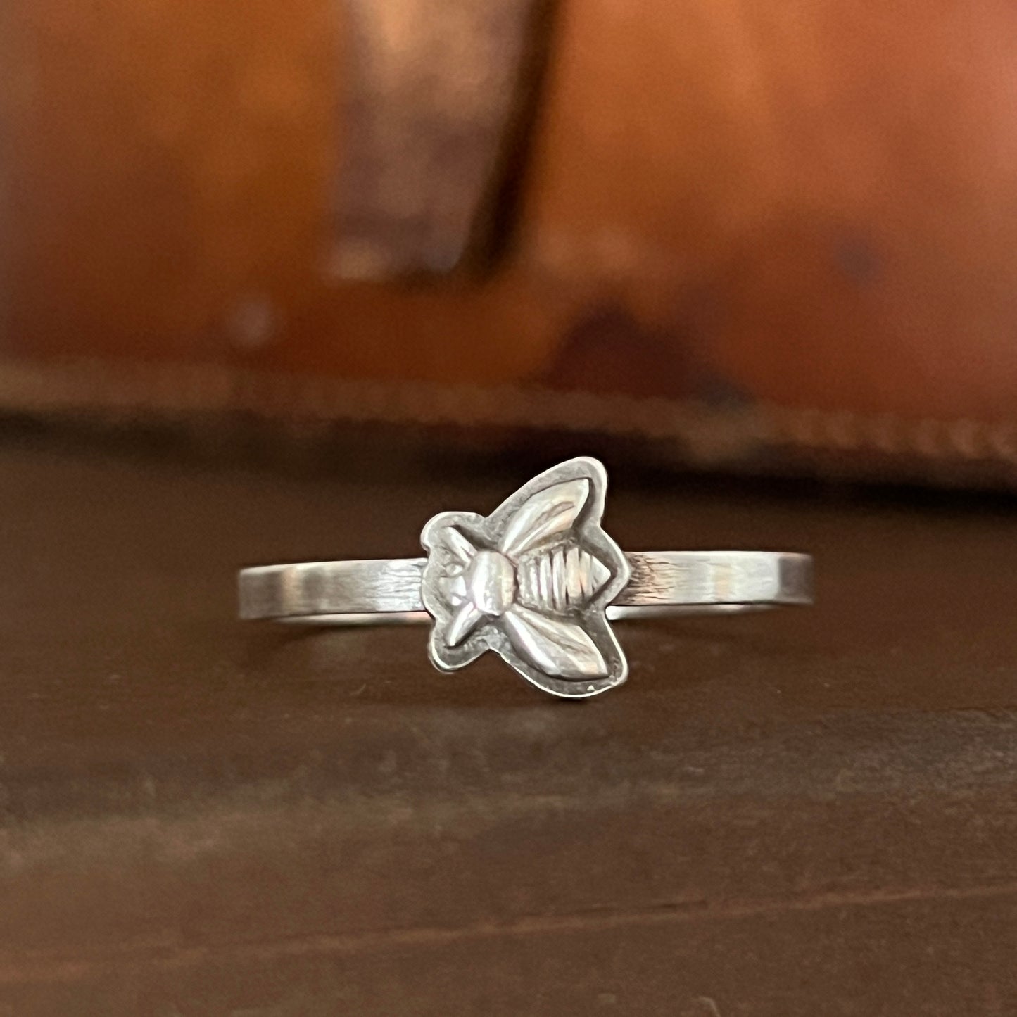 Honey Bee Ring, Solid Sterling Silver