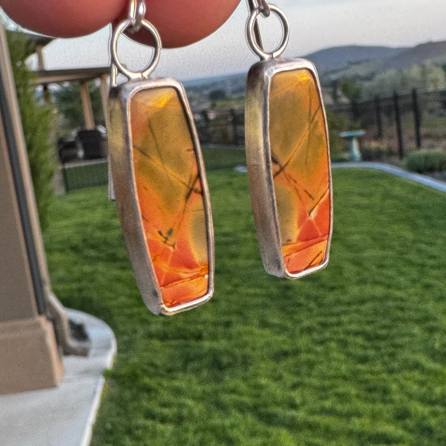 Cherry Creek Jasper Earrings, Sterling Silver
