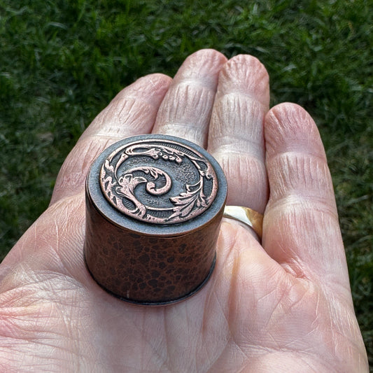 Solid Copper Trinket Box With Lid, Proposal Box