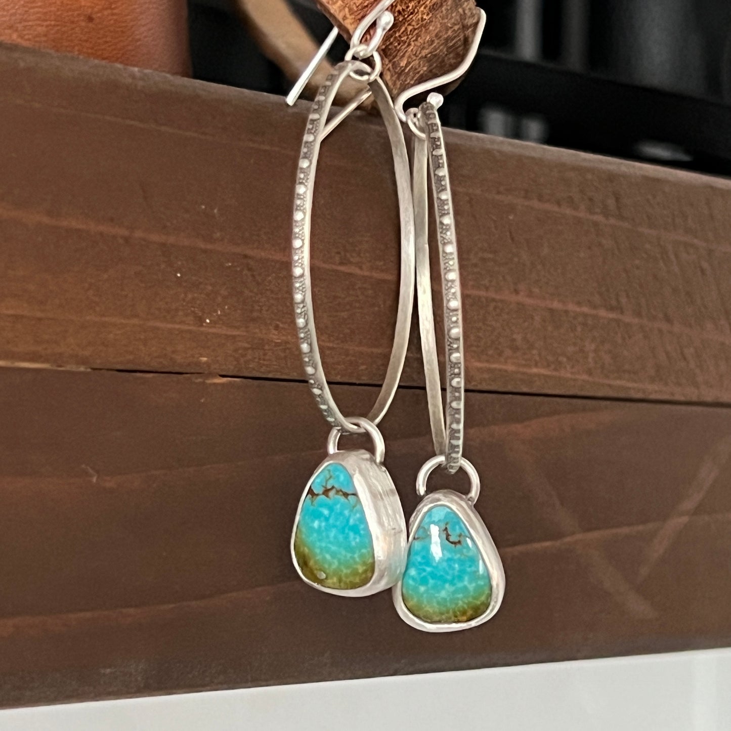 Kingman Turquoise Hoop Earrings