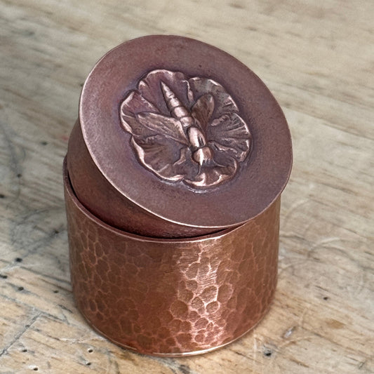 Copper Trinket Box With Bee Lid, Proposal Box