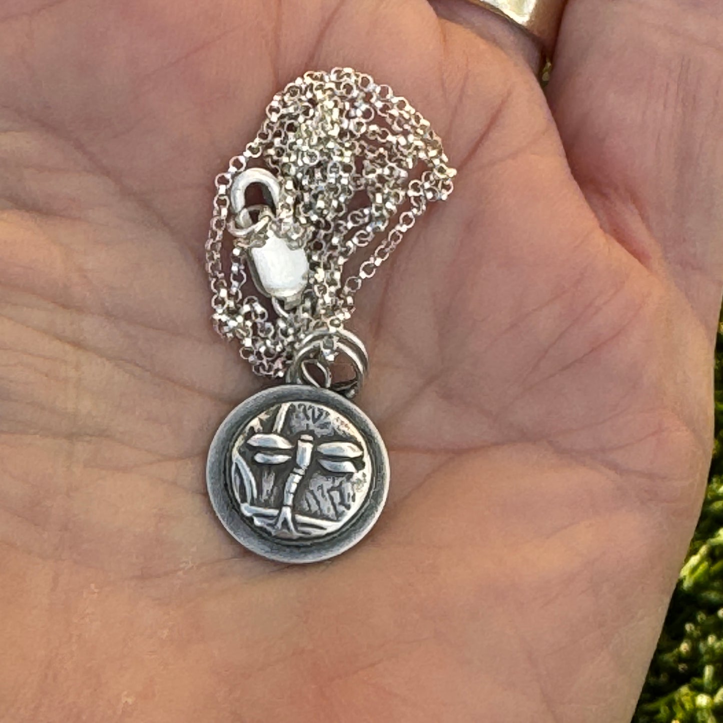 Dragonfly Charm Necklace on Sterling Silver