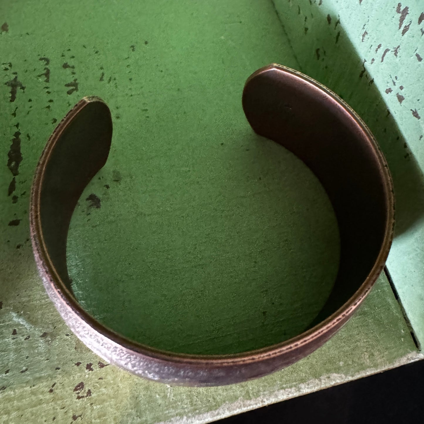 Wide Floral Copper Cuff, Synclastic