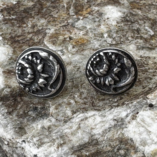 Chrysanthemum Flower Earrings, Sterling Silver Posts