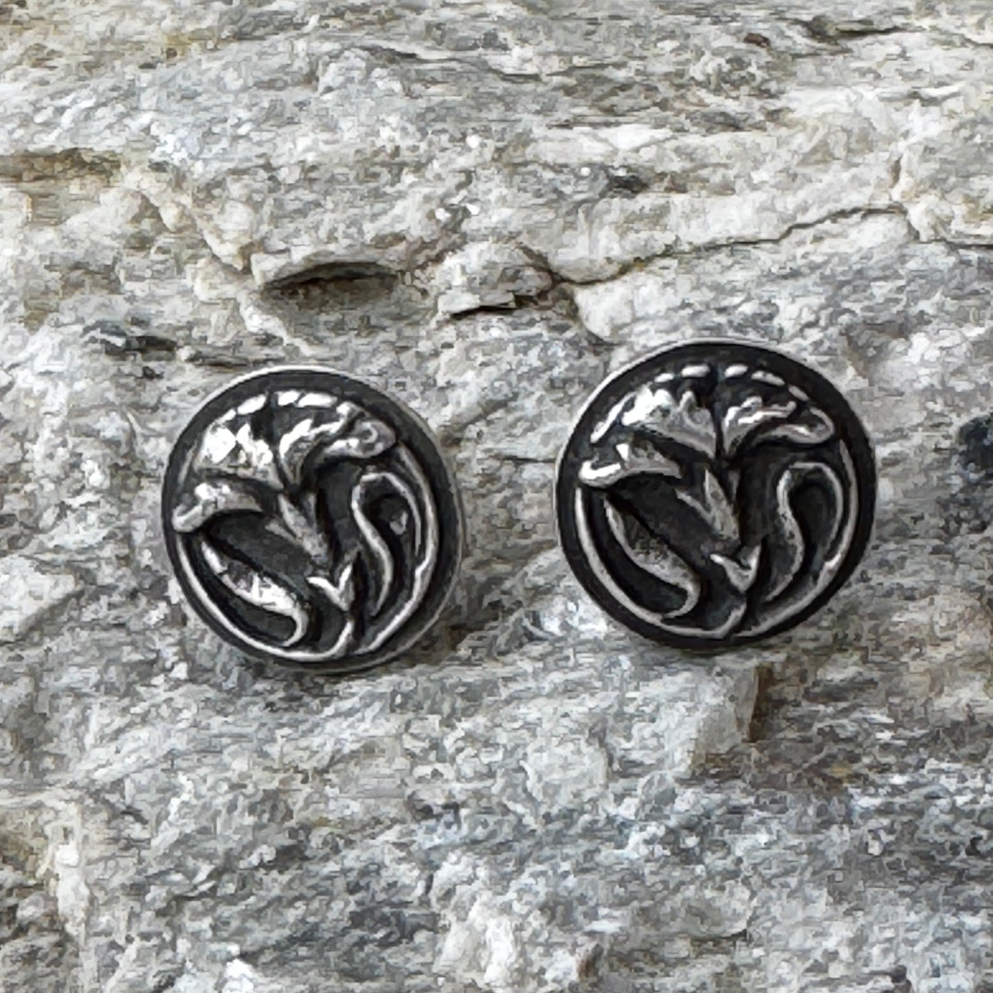 Flower Post Earrings, Solid Sterling Silver