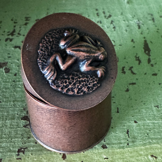 Copper Trinket Box with Frog Lid