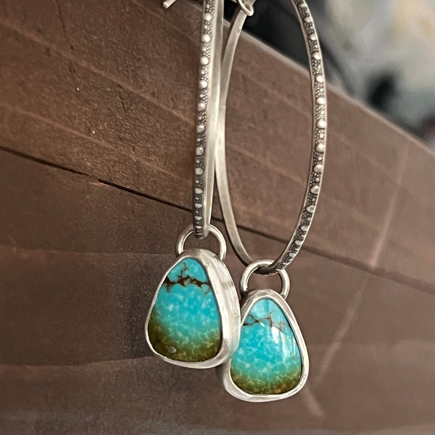 Kingman Turquoise Hoop Earrings