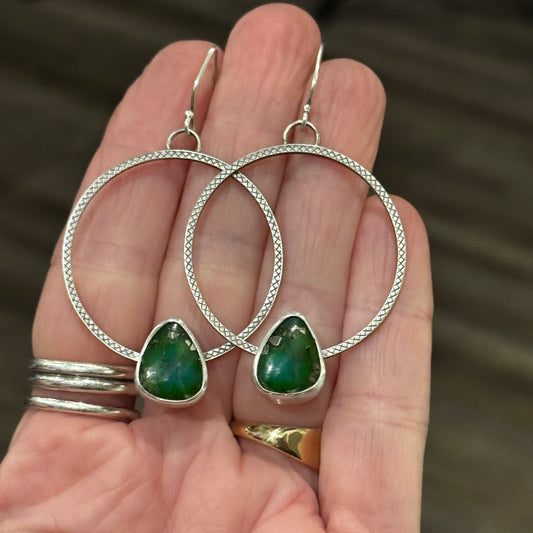 Sonoran Gold Turquoise Hoop Earrings