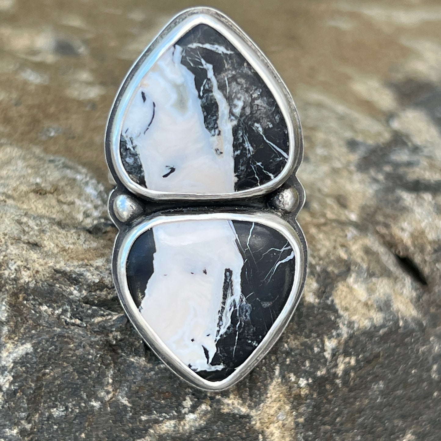 White Buffalo Turquoise Ring Size 9