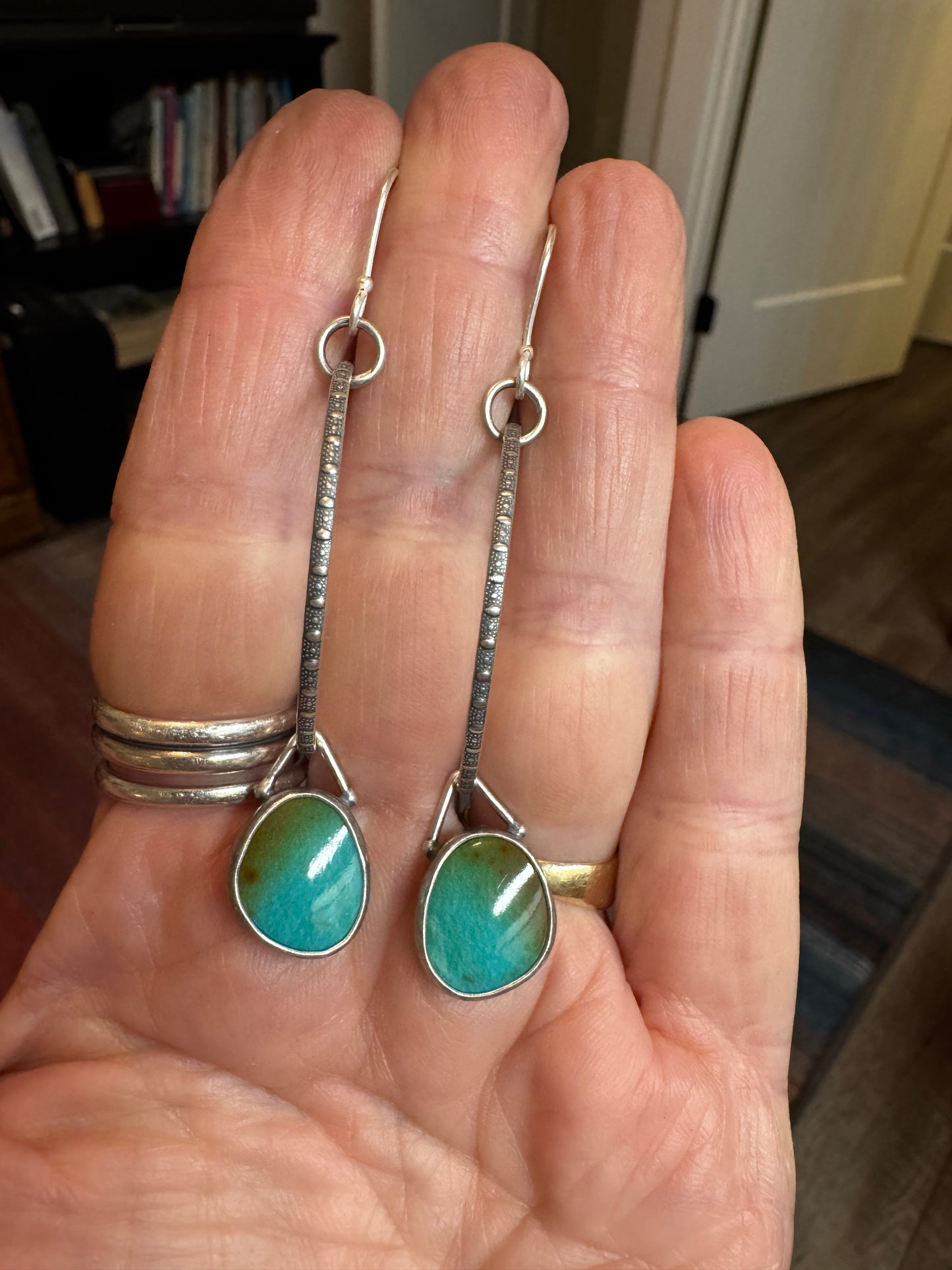 Kingman Turquoise Hoop Earrings