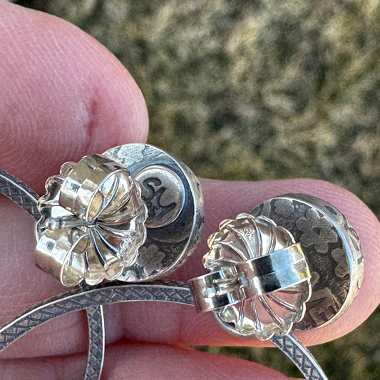 Pink Conch Shell Post Hoop Earrings