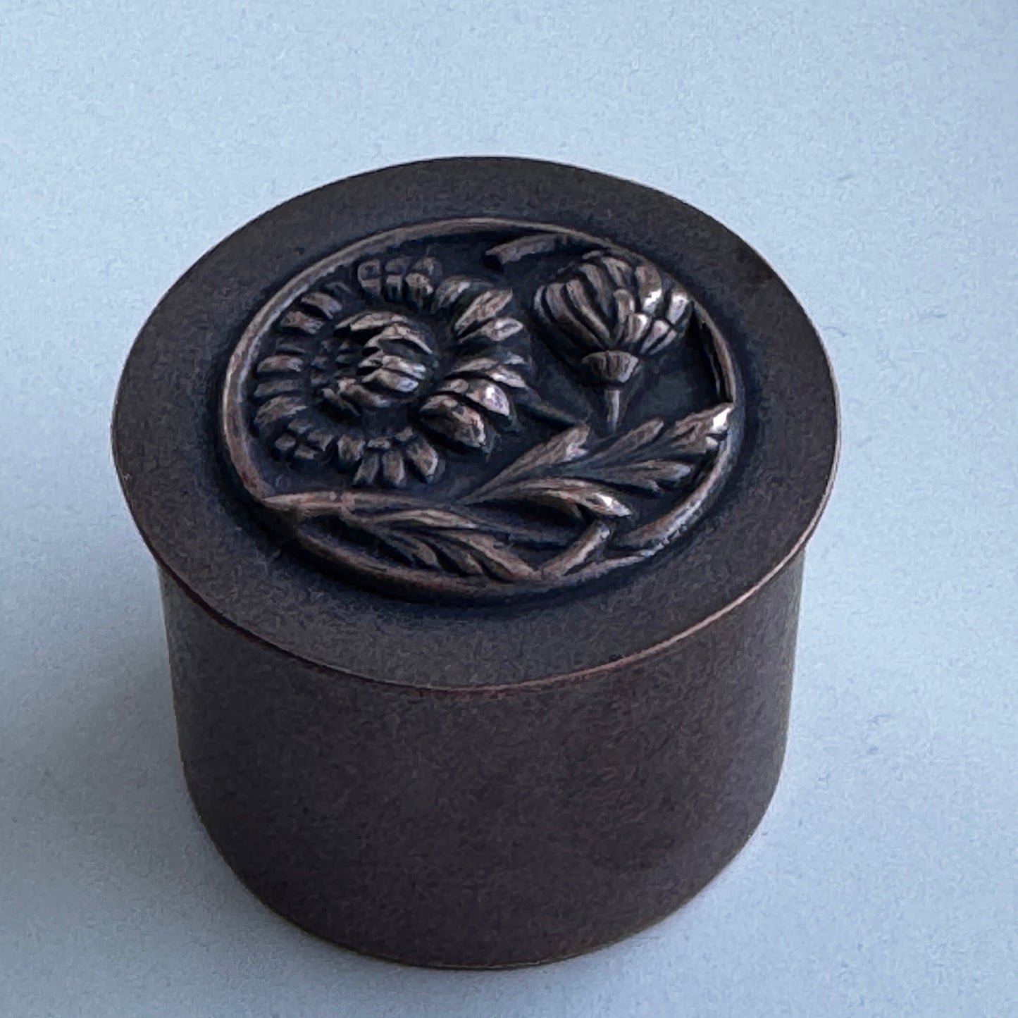 Solid Floral Copper Box With Lid, Proposal Box