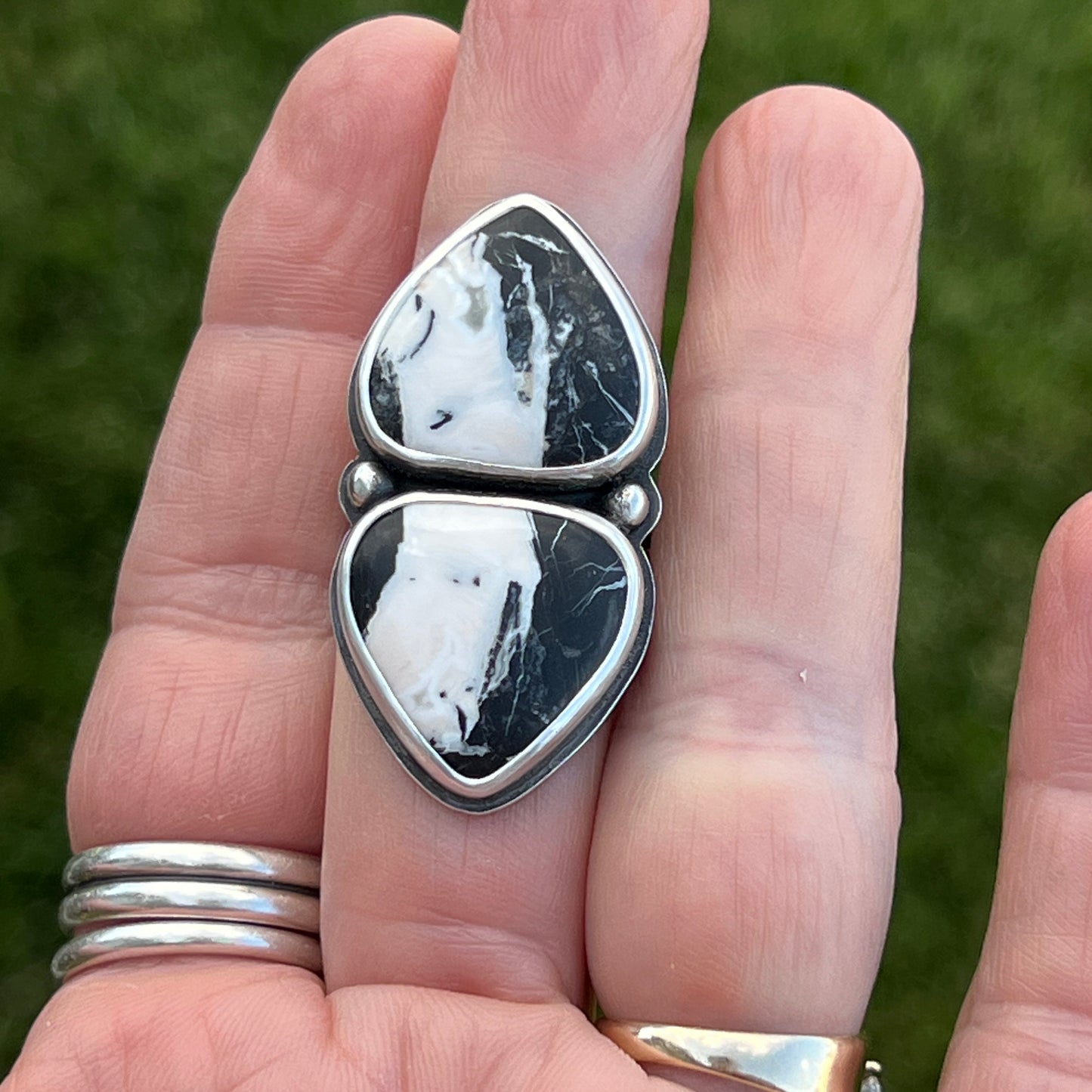 White Buffalo Turquoise Ring Size 9