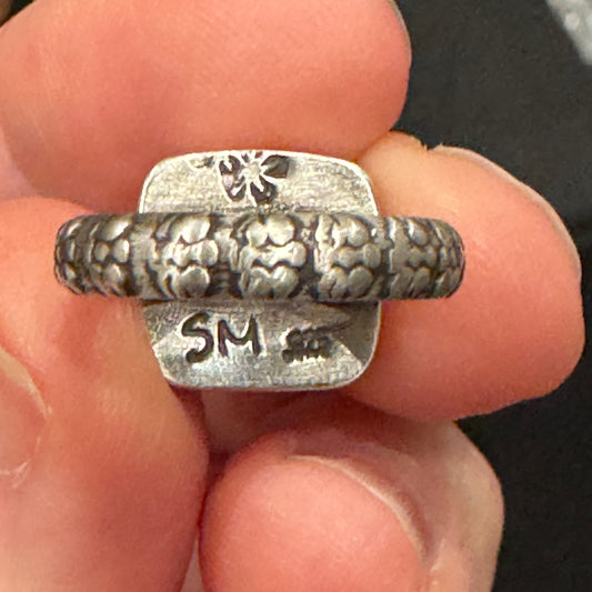 Square Number Eight Turquoise Ring Size 5.25