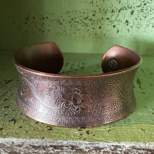 Wide Copper Cuff Bracelet, Anticlastic