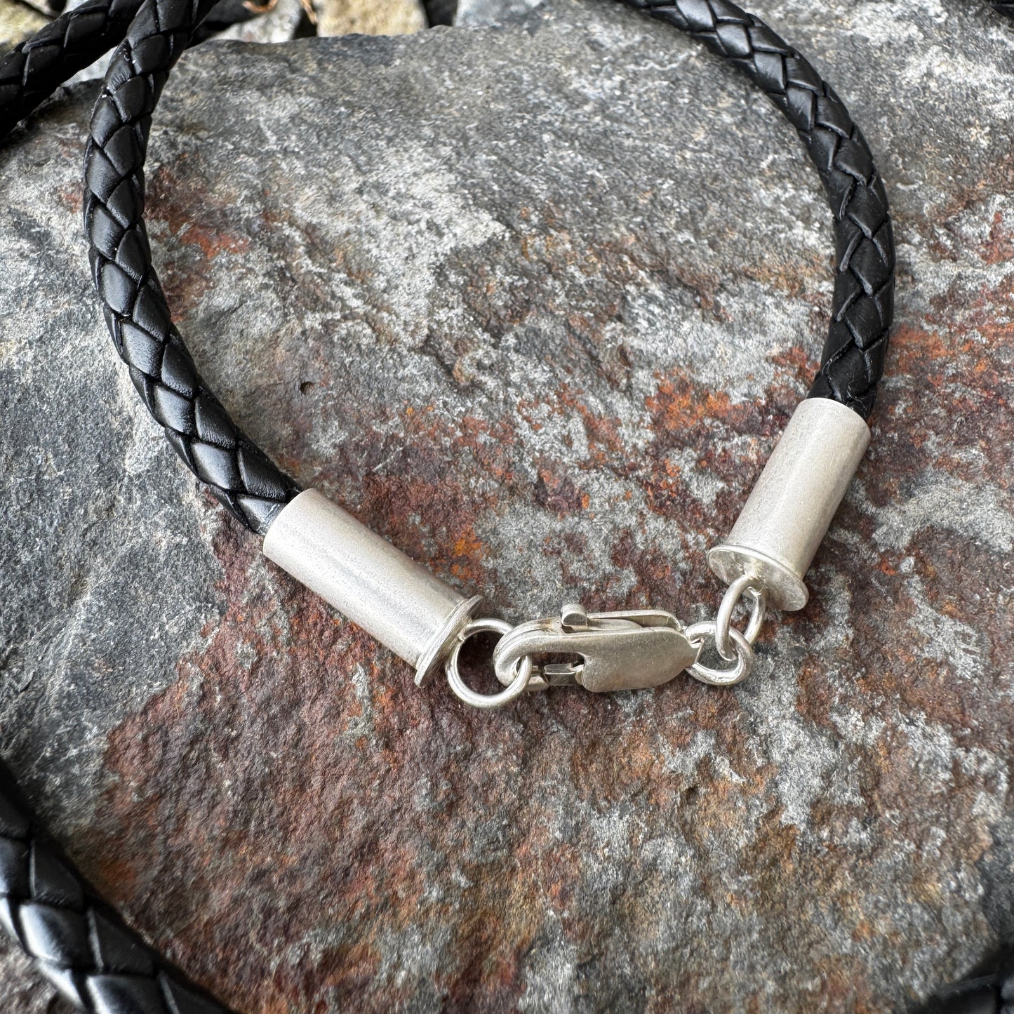 Bamboo Mountain Turquoise Pendant on Sterling Silver Leather Cord