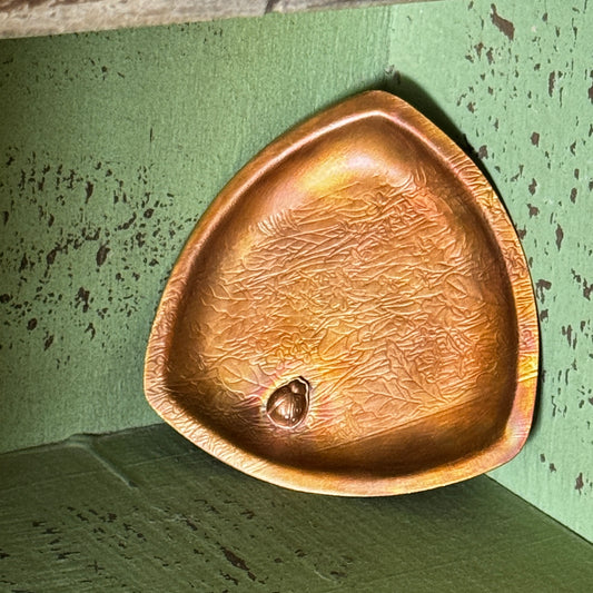 Copper Trinket Dish with Ladybug