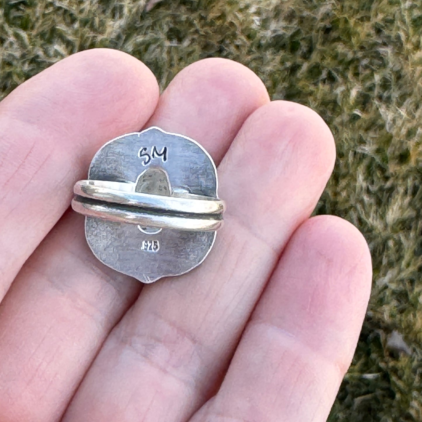 Southwest Design Sterling Silver Ring or Scarf Slide, Size 8.75 US