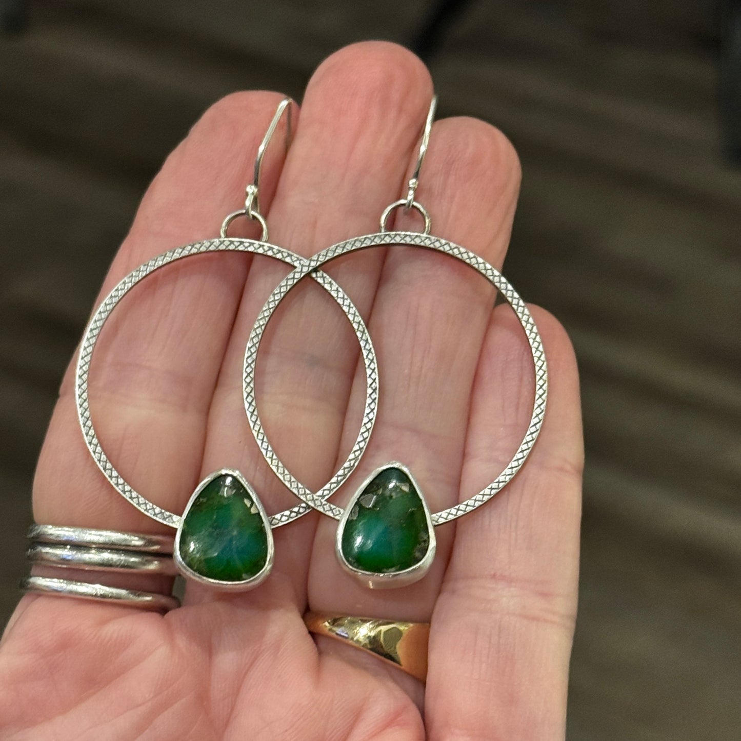 Sonoran Gold Turquoise Hoop Earrings