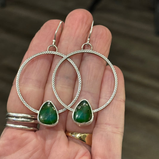 Sonoran Gold Turquoise Hoop Earrings