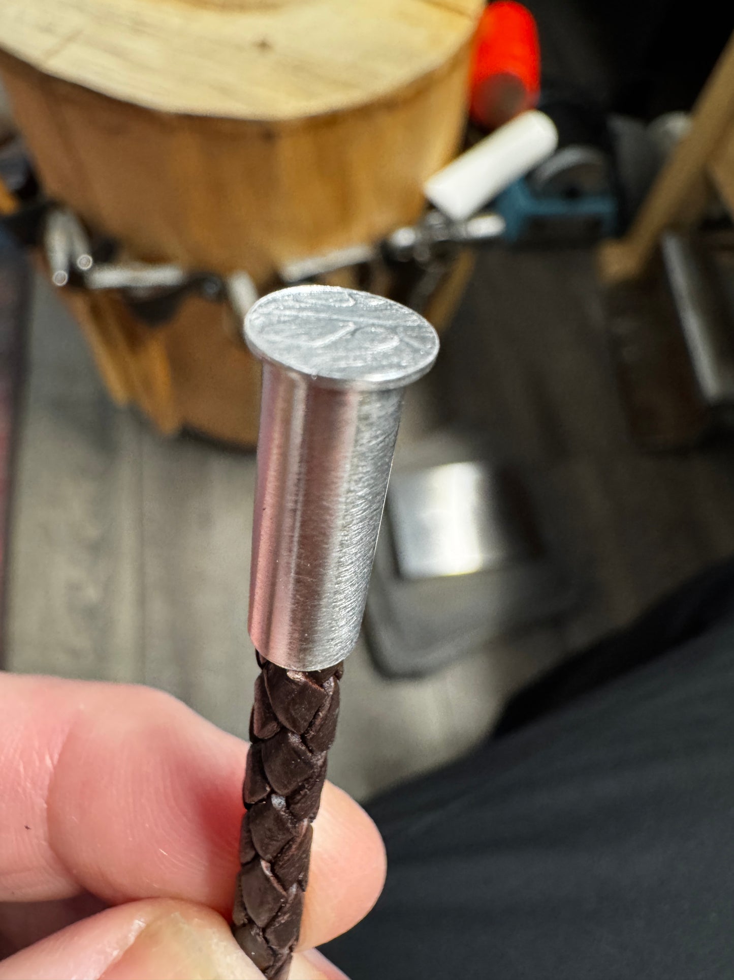 Pink Queen Conch Shell Concho Style  Bolo Tie Necklace