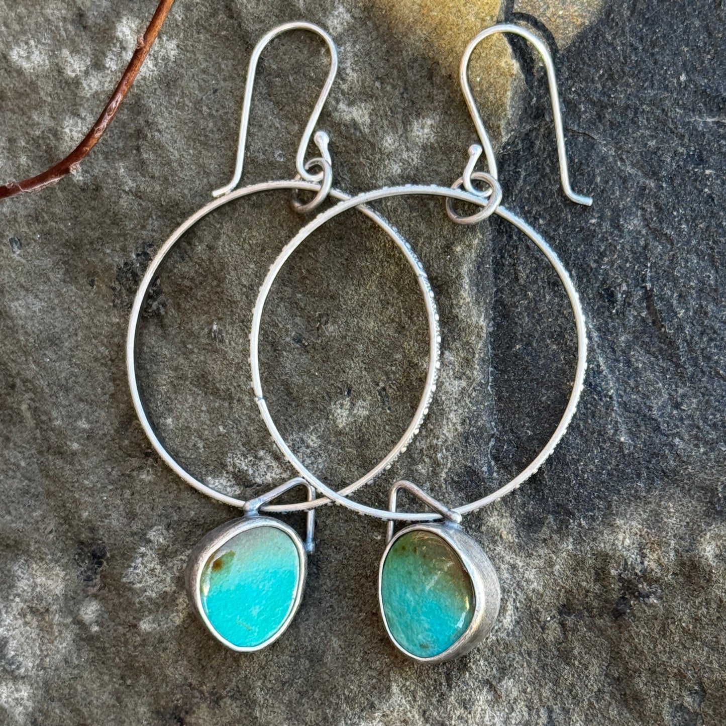 Kingman Turquoise Hoop Earrings