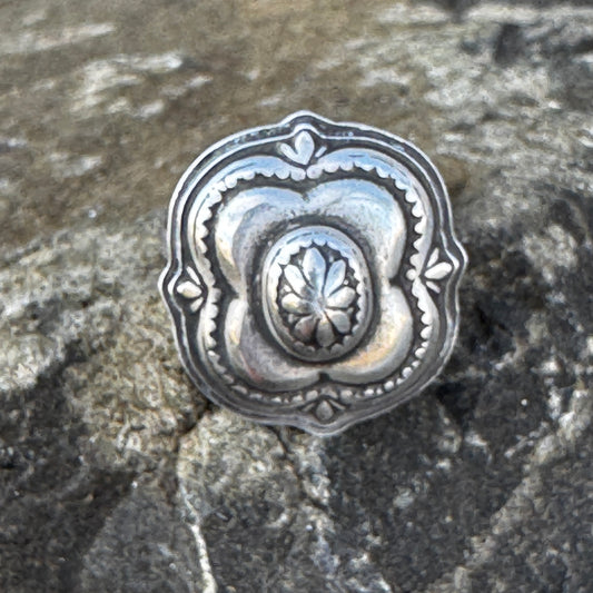 Southwest Design Sterling Silver Ring or Scarf Slide, Size 8.75 US