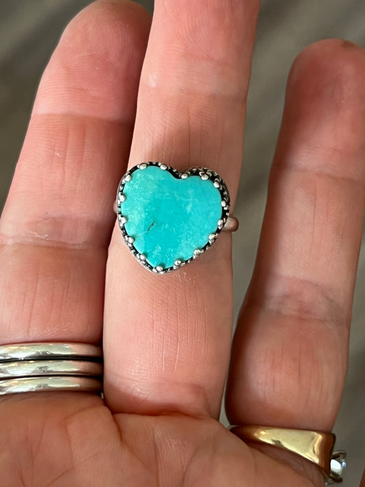 Turquoise Heart Ring