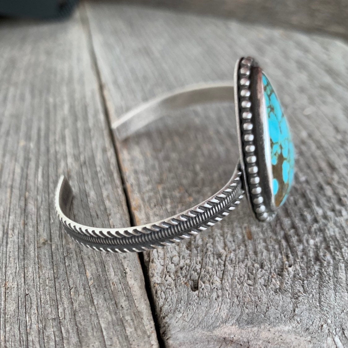 Number 8 Turquoise Cuff Bracelet