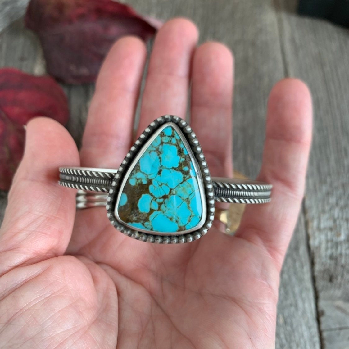 Number 8 Turquoise Cuff Bracelet