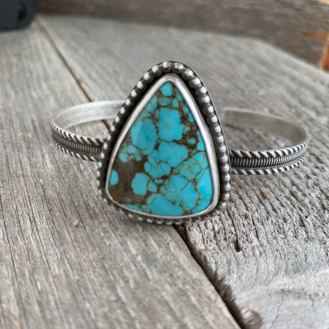 Number 8 Turquoise Cuff Bracelet