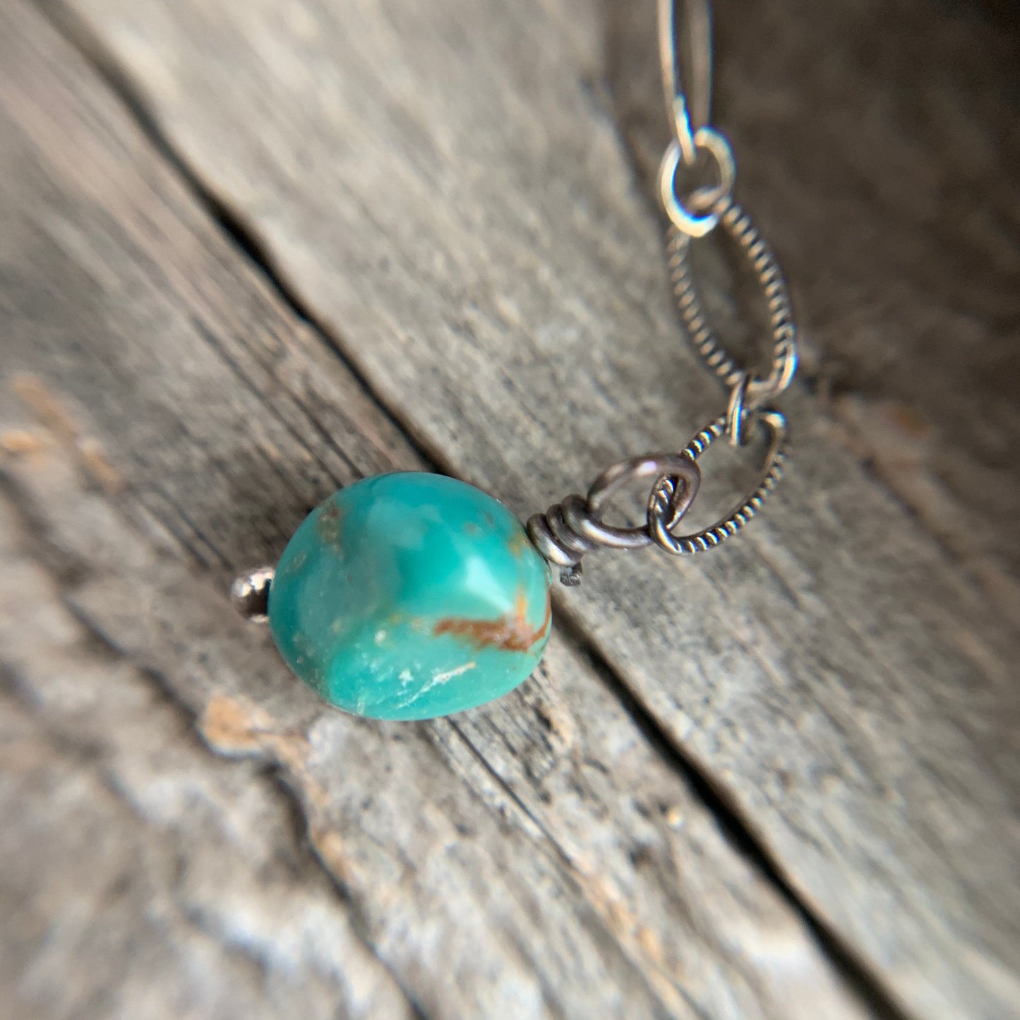 Starfish Charm Necklace with Turquoise Cabochon Setting