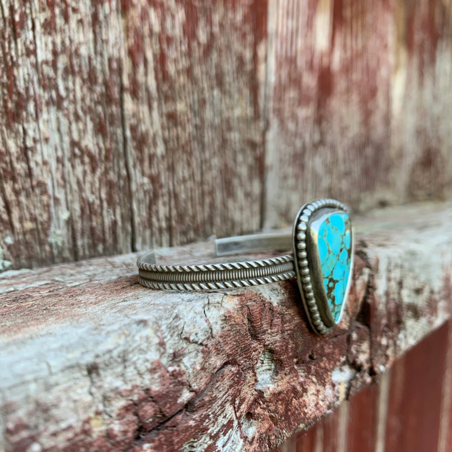 Number 8 Turquoise Cuff Bracelet