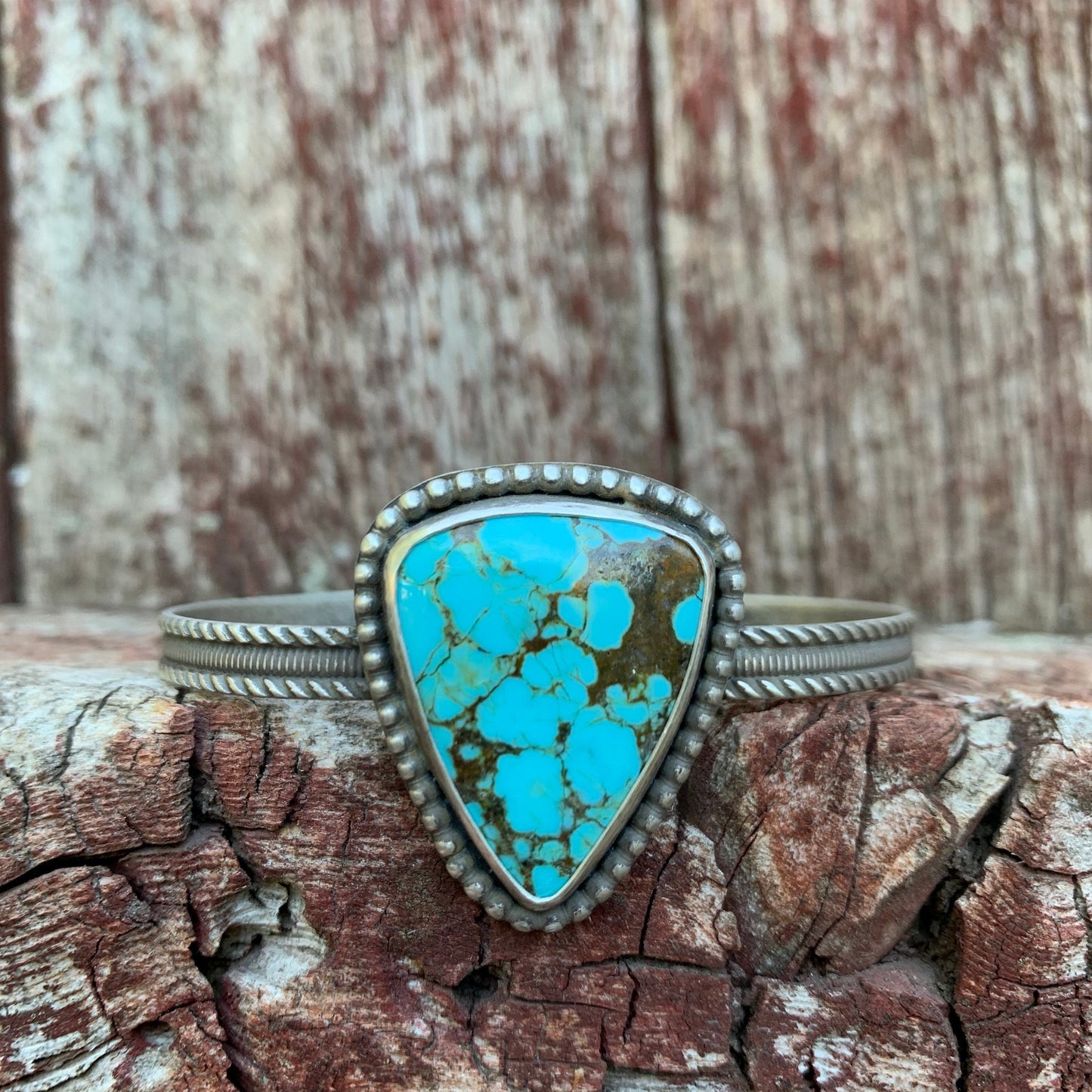 Number 8 Turquoise Cuff Bracelet