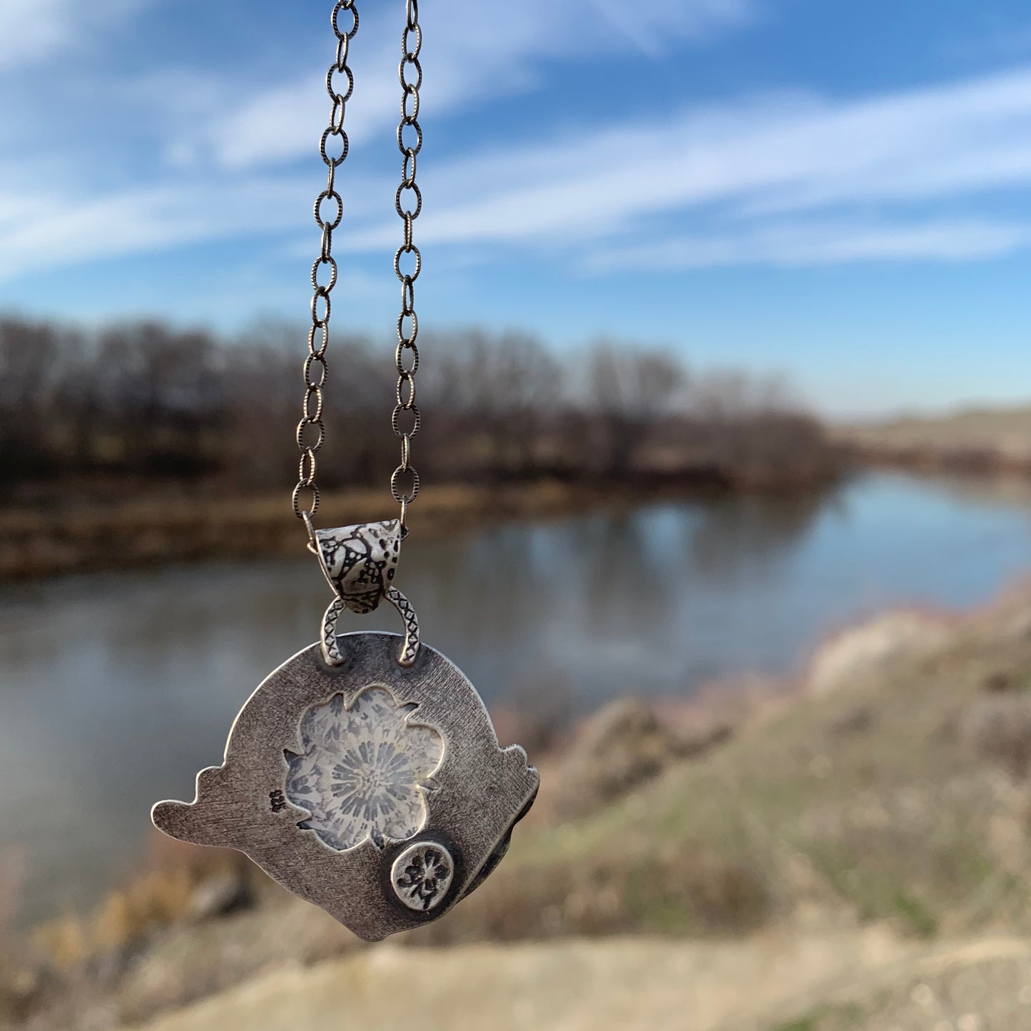 Fossil Coral Necklace with Artisan Ocean Elements