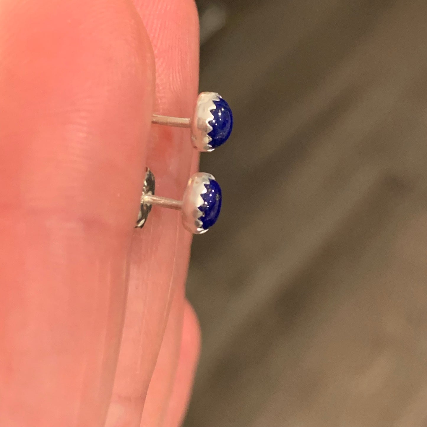 Lapis Lazuli Sterling Stud Earrings