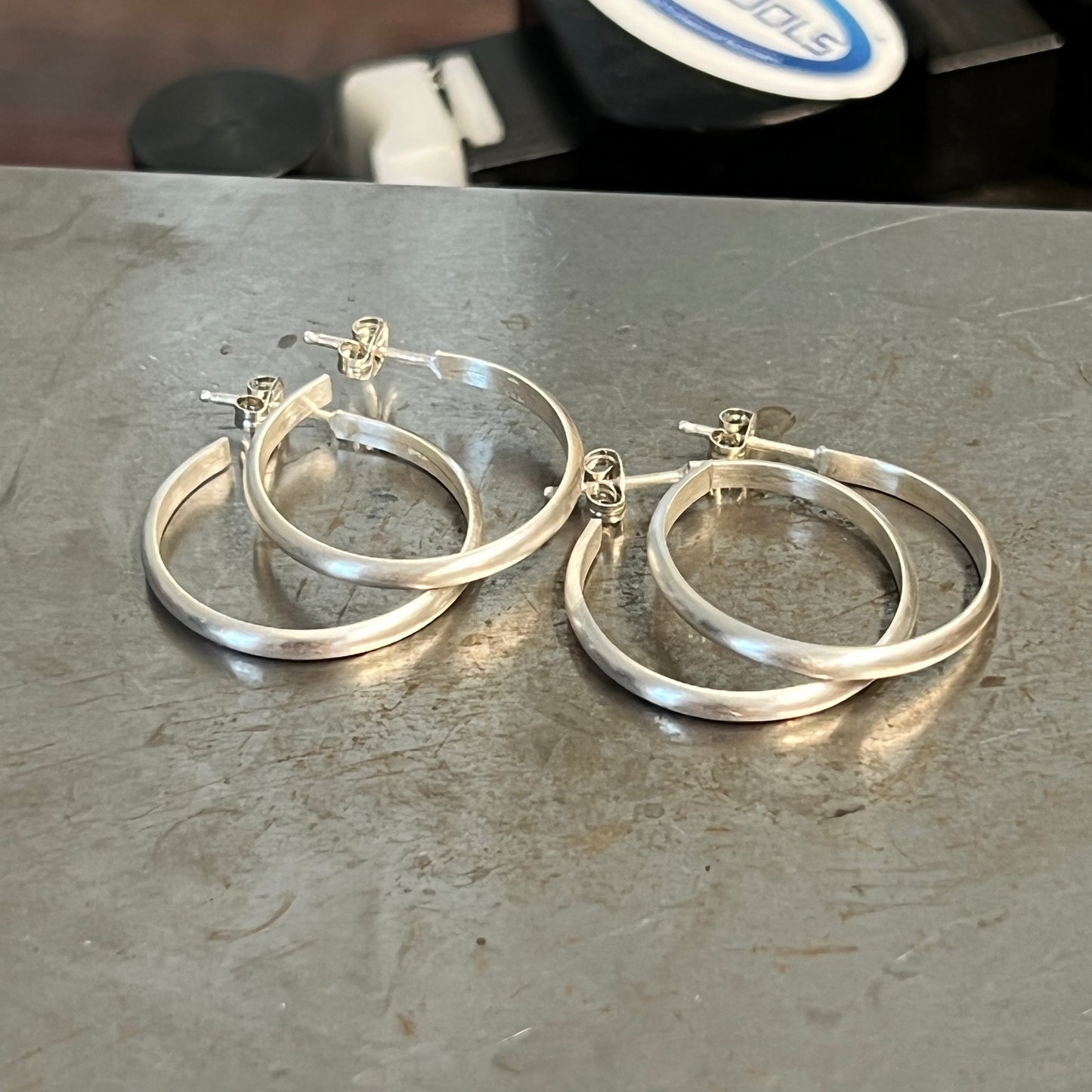 Sterling Silver Post Hoop Earrings